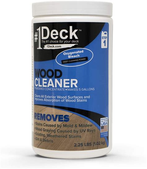 #1 Deck Wood Cleaner - 2.25 lbs - Makes 5 Gallons of Wood Deck Cleaning ...