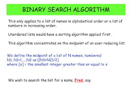 Binary Search Algorithm - Assignment Point