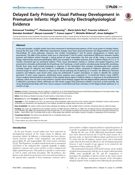 (PDF) Delayed Early Primary Visual Pathway Development in Premature ...