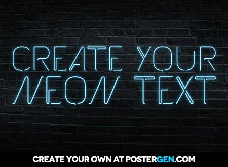 Neon Text Generator - PosterGen.com