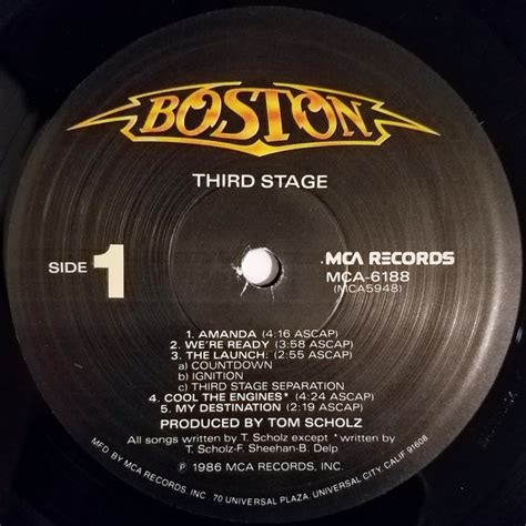 Boston - Third Stage - Used Vinyl - High-Fidelity Vinyl Records and Hi-Fi Equipment Hollywood ...