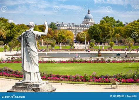 View of the Pantheon Building from the Luxembourg Gardens with ...