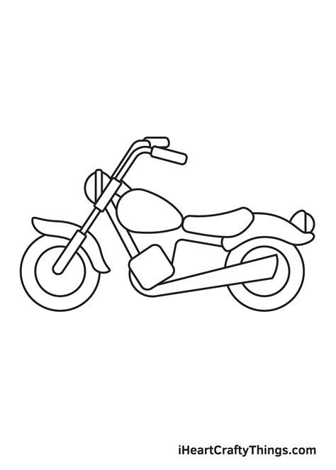 Motorcycle Drawing - How To Draw A Motorcycle Step By Step