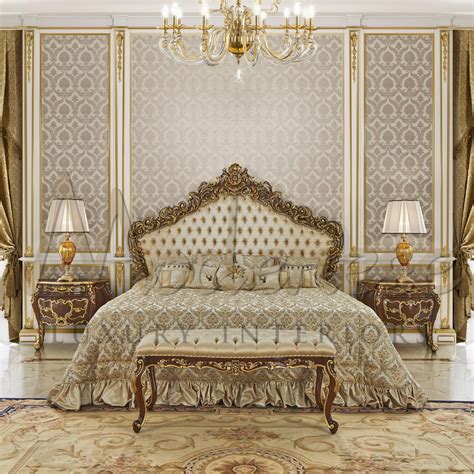 Baroque Style Royal Bedroom Design in Doha Qatar | ModeneseTraditional Classical Bedrooms For ...