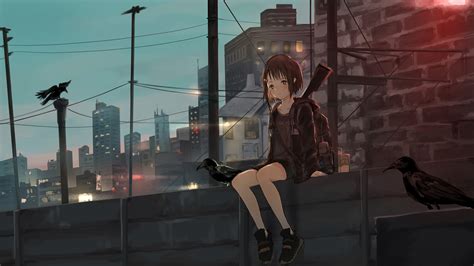 Anime Girl Sitting Alone Roof Sad - Free 4k Wallpapers - 40.000+ Free 4k Wallpapers - Pixel4k