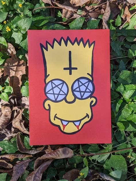 EVIL BART SIMPSON Original Art Print 90s Cartoon Fan Art | Etsy