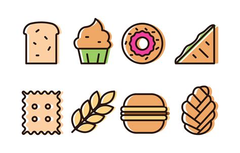 Bakery Icon Set 165248 Vector Art at Vecteezy