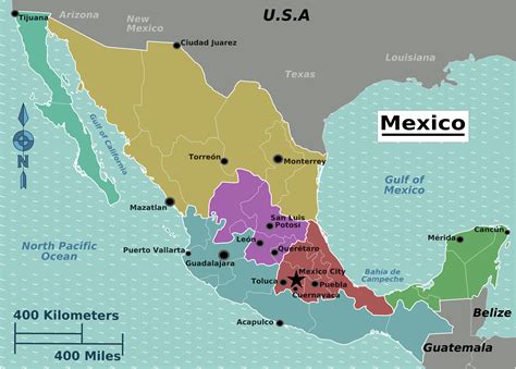 Mexico Regions Map • Mapsof.net