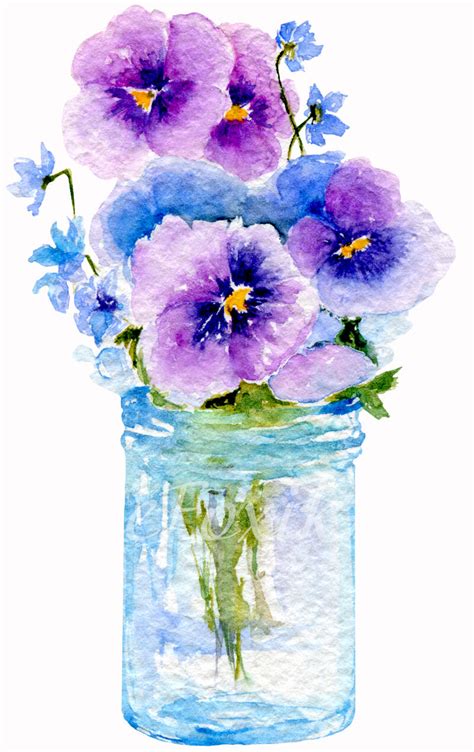 Spring bouquet set: two watercolor illustration of flower bouquets By ...