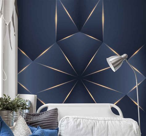 3D geometric figures Bedroom Wallpaper - TenStickers