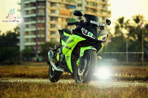 Yamaha YZF R15 V2 Green Black modification - ModifiedX