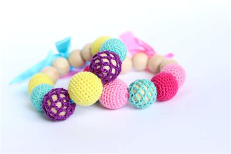 Baby teething rings Teething toys Wooden teether Crochet