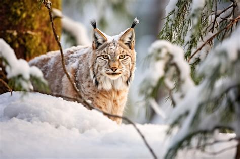 Premium AI Image | A lynx in the snow