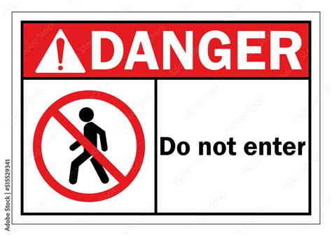 Dangerous sign do not enter vector illustration Stock Vector | Adobe Stock