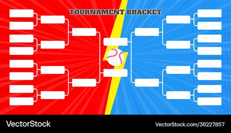 16 team tournament bracket championship template Vector Image