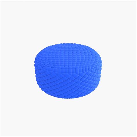 Round tufted ottoman blue fabric 3D model - TurboSquid 1847674