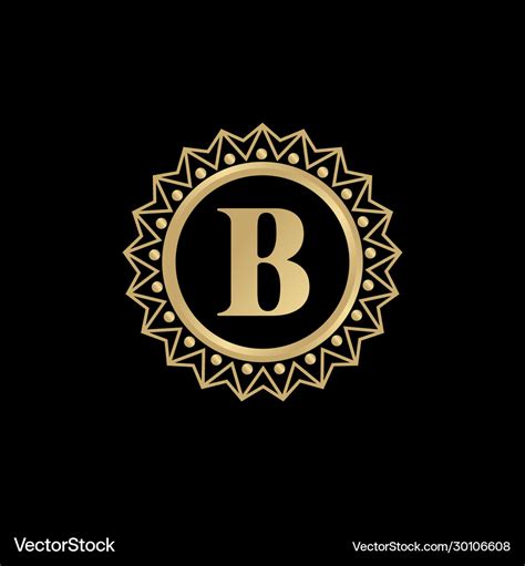 B luxury letter logo design Royalty Free Vector Image