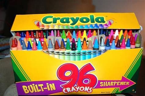 Crayola 96 crayon box with a built-in sharpener : nostalgia