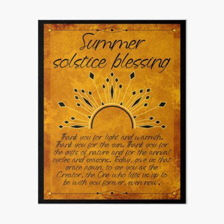 "Summer solstice blessing " Art Board Print for Sale by Jennykies | Redbubble