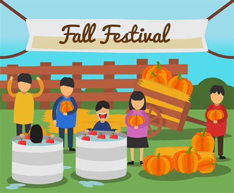 Kids In Fall Festival Vector Vector Art & Graphics | freevector.com