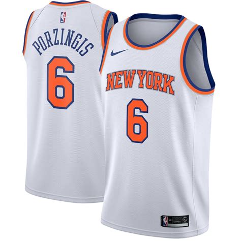 Men's New York Knicks Kristaps Porzingis Nike White Swingman Jersey - Association Edition