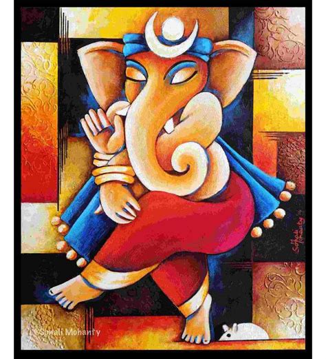 Buy Painting Without Frame Canvas Art Divine Ganesha Online - Spiritual Prints - Spiritual ...