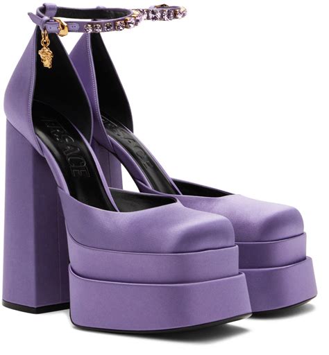 Versace Purple Medusa Aevitas Platform Heels Versace