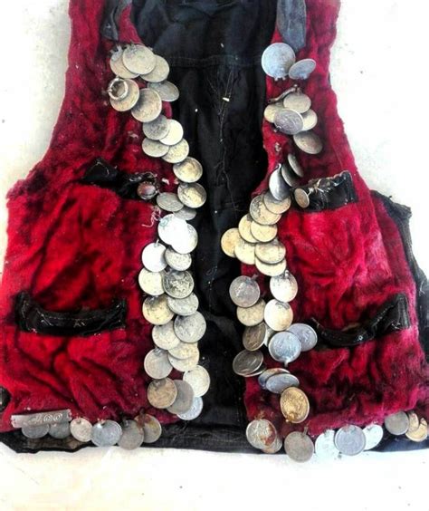 old coin embroidered vest, a piece of Azerbaijani people's clothing ...