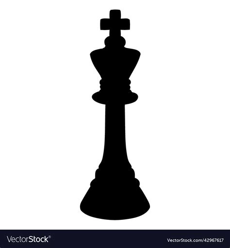 King chess piece realistic silhouette Royalty Free Vector