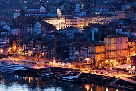 City of Porto Old Town by Night Photograph by Artur Bogacki - Fine Art America