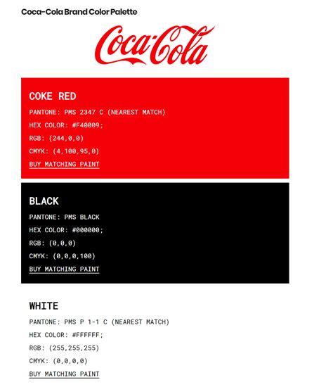 Coca Cola Color Code - Design Talk