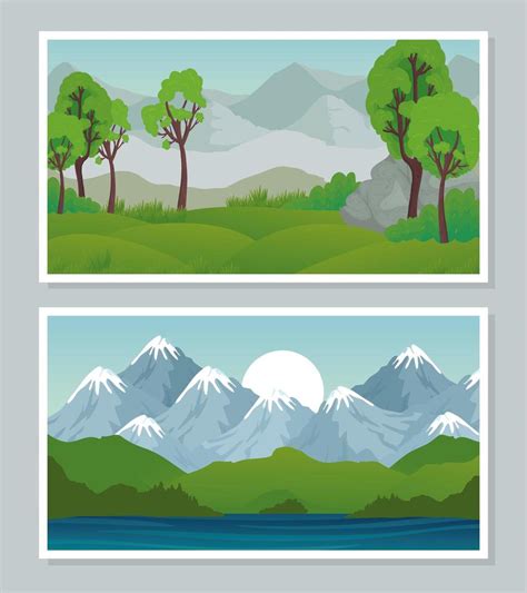 landscape banner set vector design 2043316 Vector Art at Vecteezy