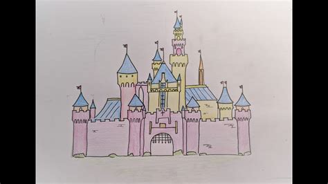 Disneyland Castle Drawing Step By Step