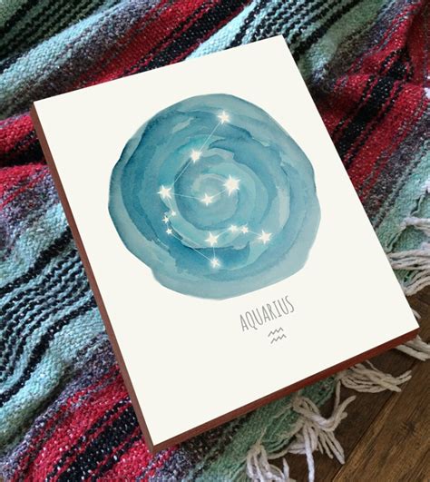 Aquarius Constellation Aquarius Print Horoscope Art - Etsy