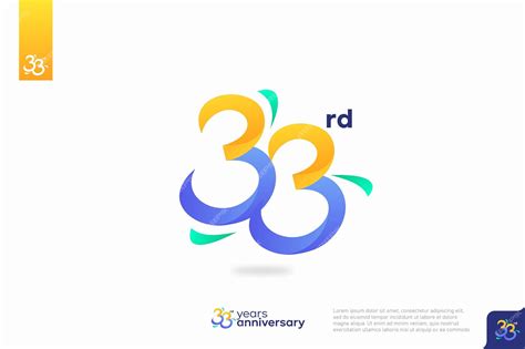 Premium Vector | Number 33 logo icon design 33rd birthday logo number anniversary 33