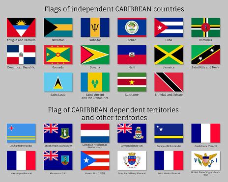 Flags Of Caribbean Countries Stock Illustration - Download Image Now - iStock