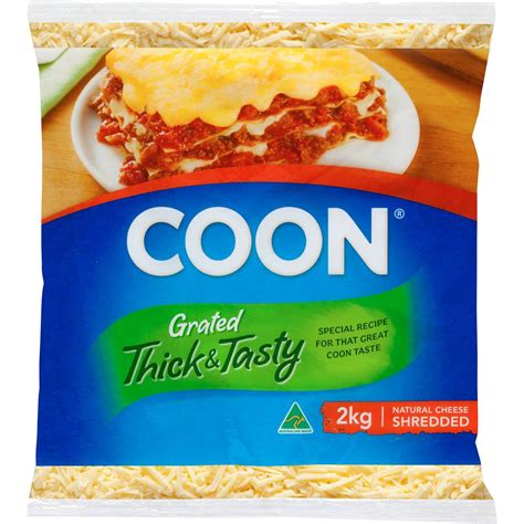 Coon Grated Cheese Thick & Tasty 2kg | Woolworths