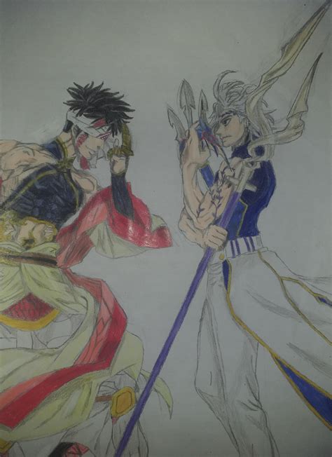 I made this drawing of Qin Shi Huang and Hades was it good? : ShuumatsuNoValkyrie