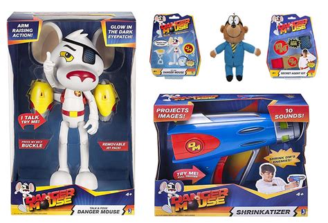 Danger Mouse Set - Includes 10" Talking Action Figure, Shrinkatizer, Penfold Plush, Secret Agent ...