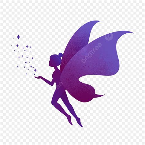 Fantasy Fairies Silhouette PNG Images, Purple Fantasy Fairy Silhouette, Fairy Clipart, Fairy ...