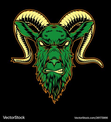 Colorful angry goat head template Royalty Free Vector Image