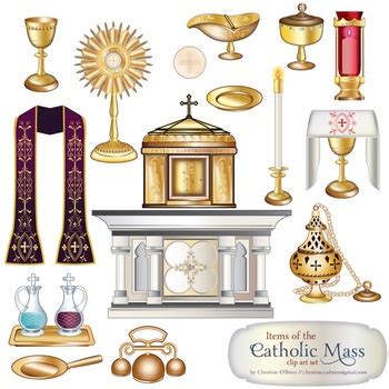 Catholic Mass Items Clip Art Set by Christine O'Brien Creative | TPT