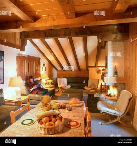 Swiss chalet interior hi-res stock photography and images - Alamy