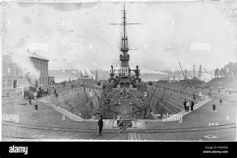 Dry Dock No. 2, USS Oregon in dock Stock Photo - Alamy