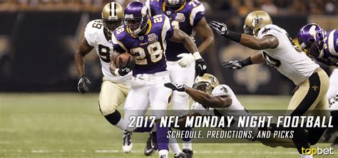 2017 NFL Monday Night Football Schedule, Picks and Predictions