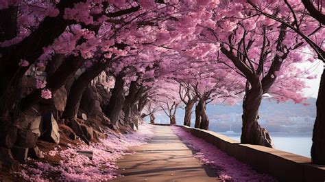 Premium AI Image | cherry blossom scenery HD 8K wallpaper Stock Photographic Image