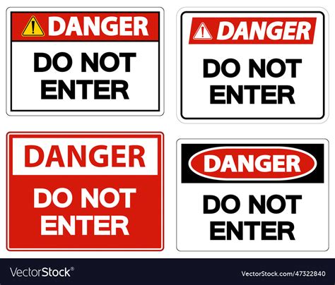 Danger do not enter symbol on white background Vector Image