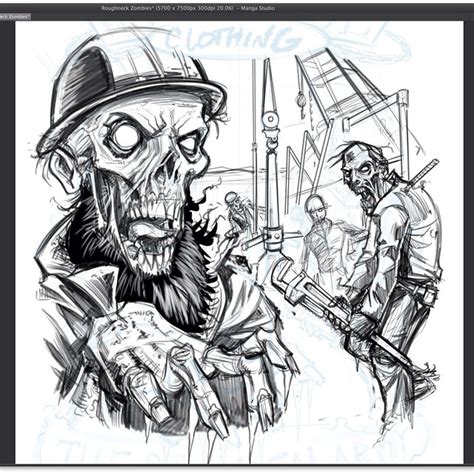 here is the sketch I did called Roughneck Zombies for Hard Ride Clothing. - Flyland Designs ...