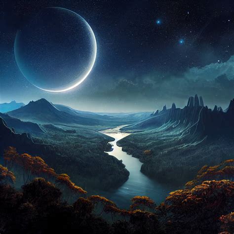 Exoplanet/Exomoon Landscape III by Spectral-Genesis on DeviantArt