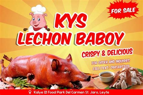 Lechon Baboy For sale (Tarpaulin) | Lechon, Food park, Signage